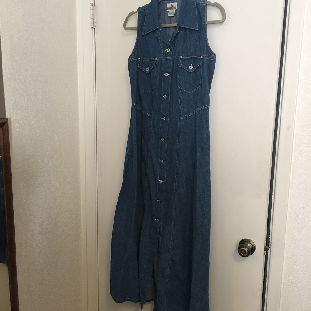Crazy Horse Long Denim Dress Size M